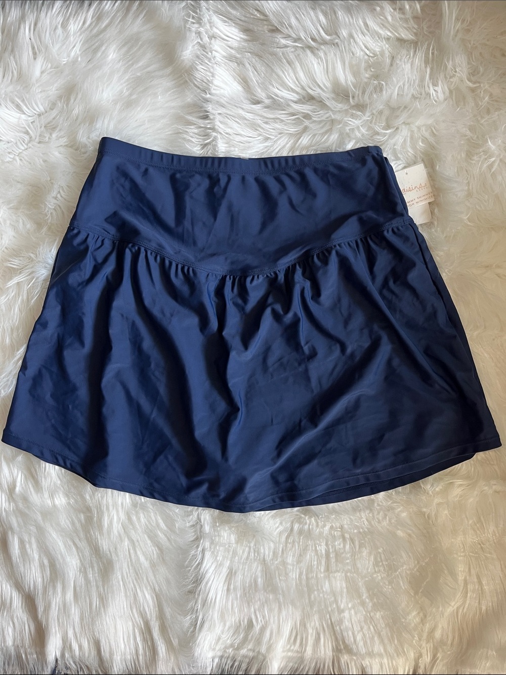 🆕 Raisins Curve Womens NavyTummy Thinner Thigh Minimizer Swim Skirt Size 18 W